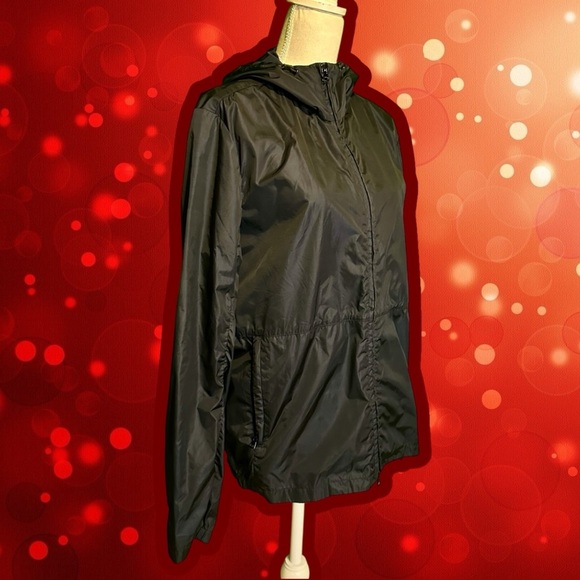 Theory Navy Blue Hooded Zip-Up Windbreaker / Rain Jacket Size Medium - Picture 12 of 14